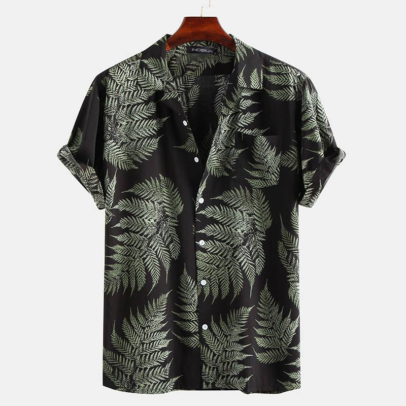 INCERUN 2024 Men Hawaiian Shirt Printing Short Sleeve Lapel Vacation Casual Male Shirts Summer Streetwear Button Camisas S-3XL