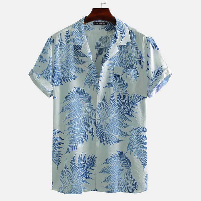 INCERUN 2024 Men Hawaiian Shirt Printing Short Sleeve Lapel Vacation Casual Male Shirts Summer Streetwear Button Camisas S-3XL