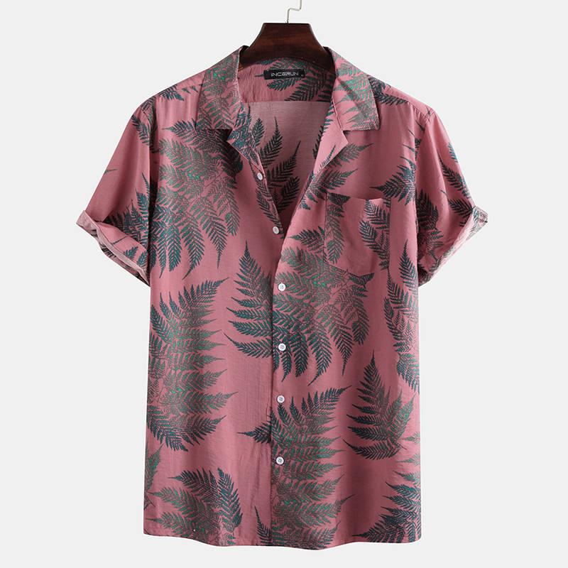 INCERUN 2024 Men Hawaiian Shirt Printing Short Sleeve Lapel Vacation Casual Male Shirts Summer Streetwear Button Camisas S-3XL